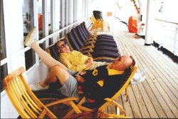 Dan and uncle on promenade deck